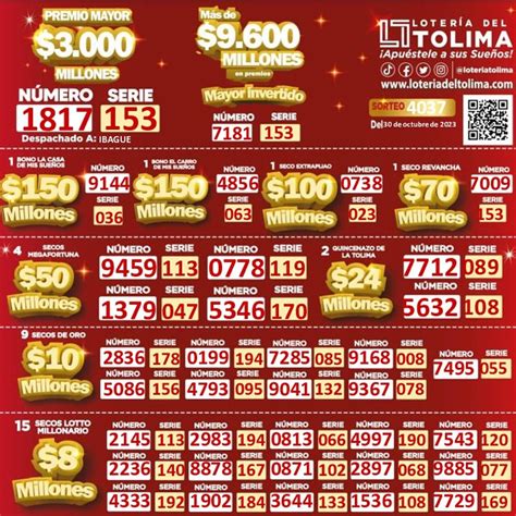 lotería del tolima sorteo 4049